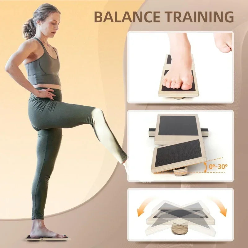 Physical Therapy Posture Corrector Non-slip Wood Wobble Board