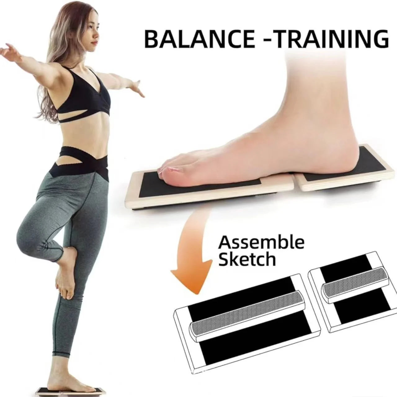 Physical Therapy Posture Corrector Non-slip Wood Wobble Board